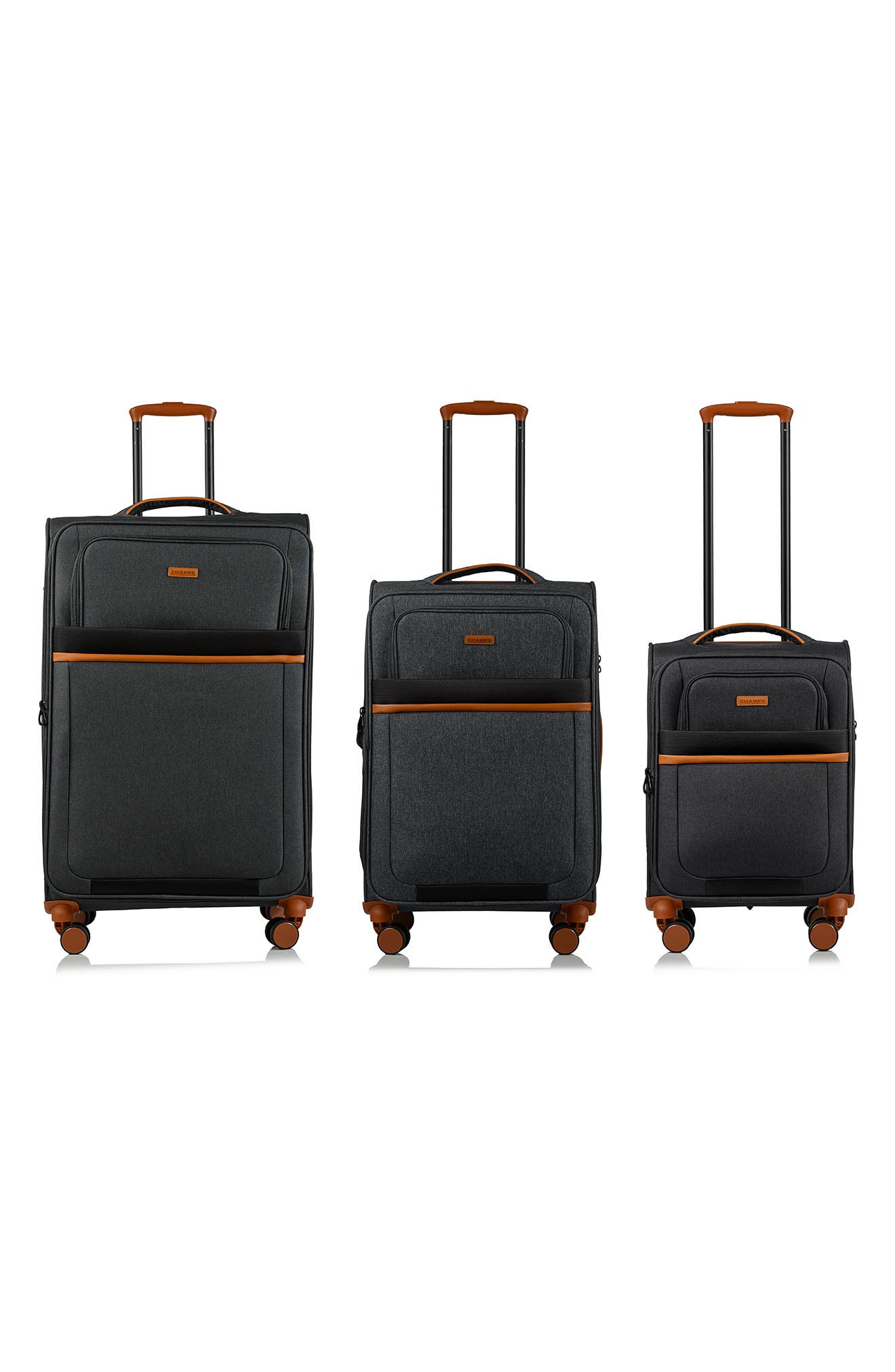 CHAMPS Classic II Collection Luggage 3-Piece Set, Alternate, color, Black