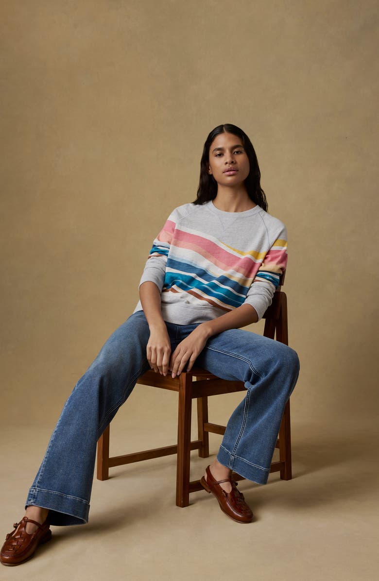 Faherty Print Slub Organic Cotton Sweatshirt, Alternate, color, Soleil Waves