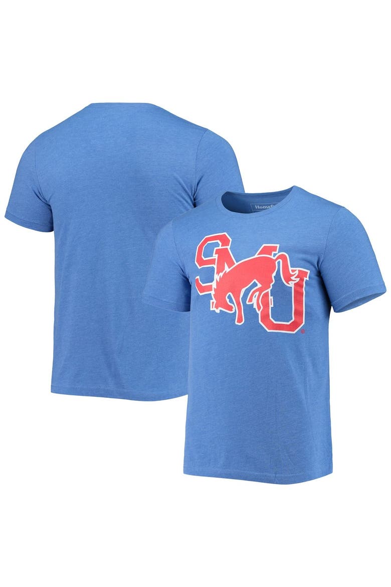 Men's Homefield Heathered Royal SMU Mustangs Vintage Logo T-Shirt, Main, color, Royal
