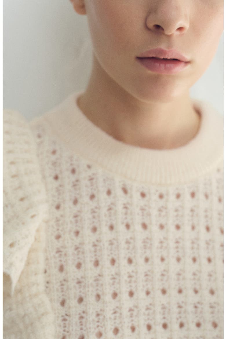 Openwork Sweater, Alternate, color, ECRU