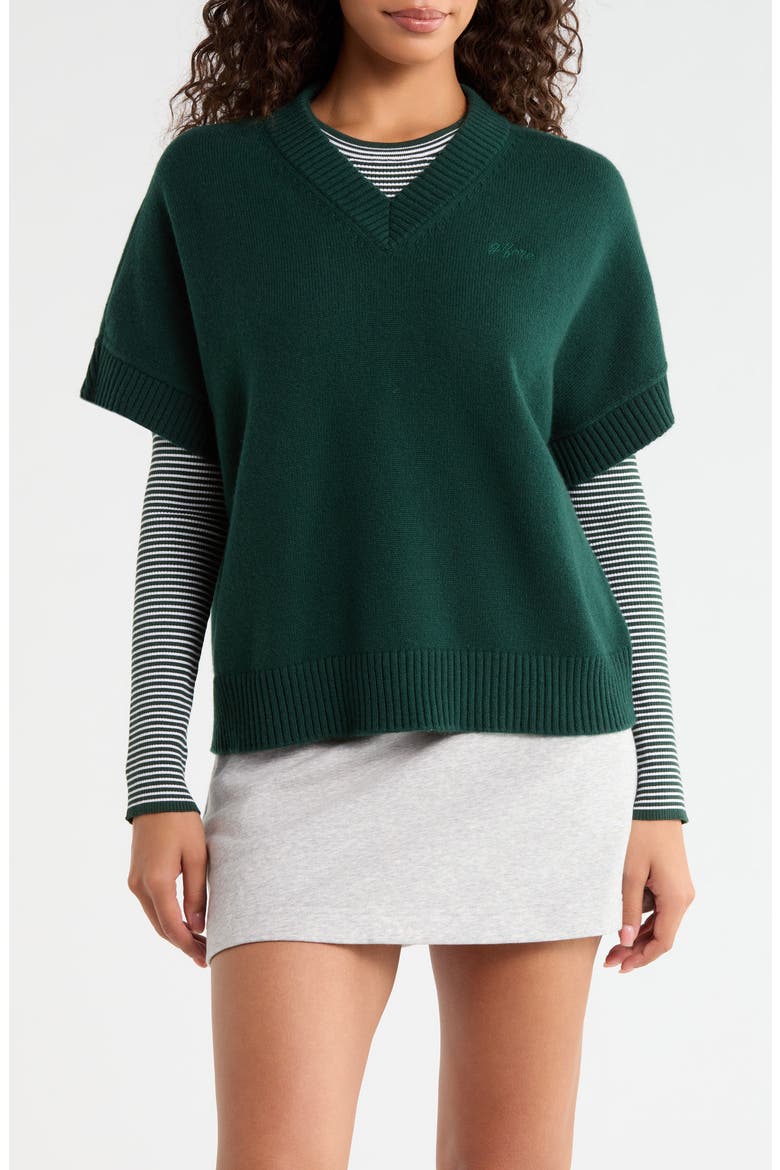 G Scribe Oversized Cashmere Sweater Vest, Main, color, PINE