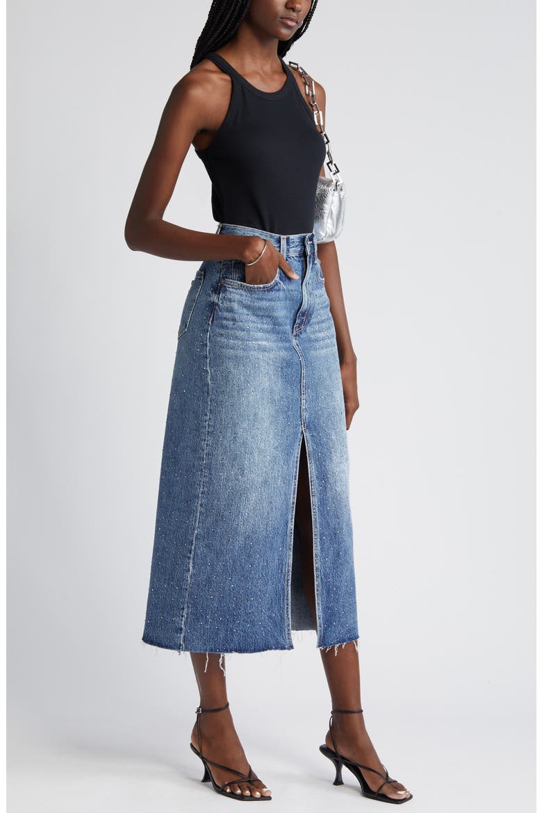 Alice Denim Maxi Skirt, Main, color, ILLUMINATING