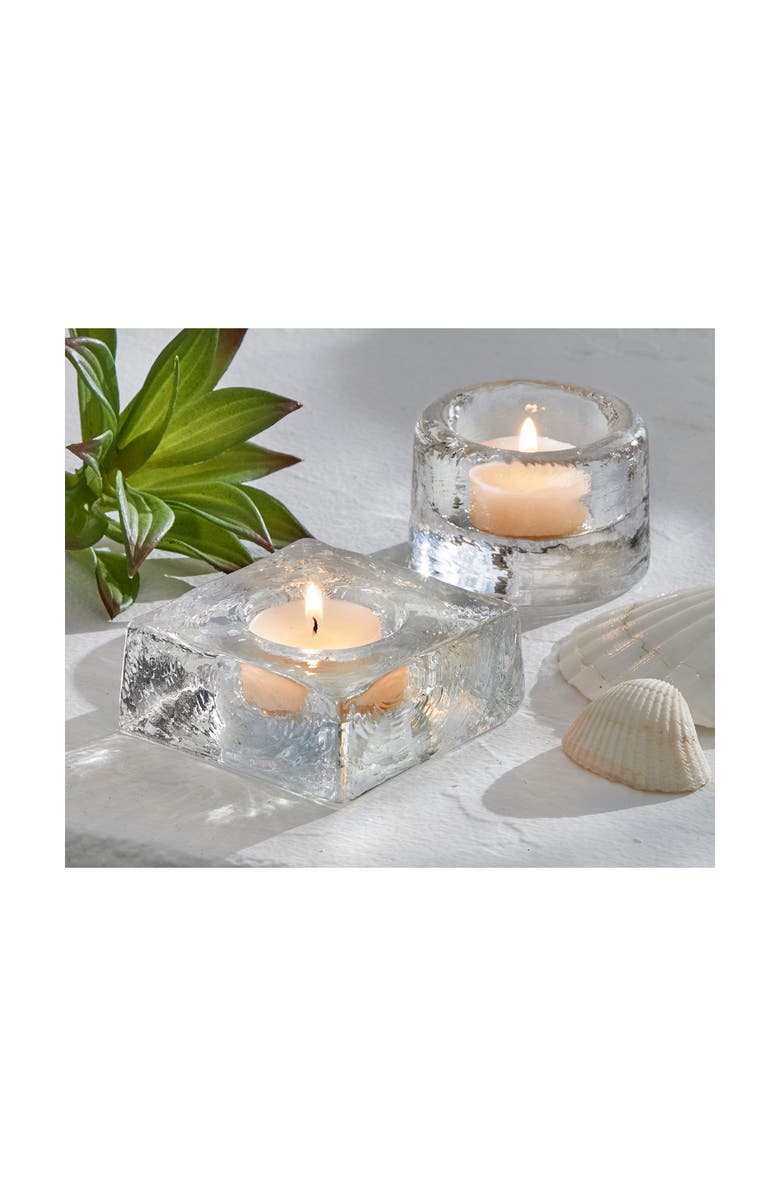 tag Recycled Glass Pillar Holder and Vase Set Clear Candle Holders, Alternate, color, Clear