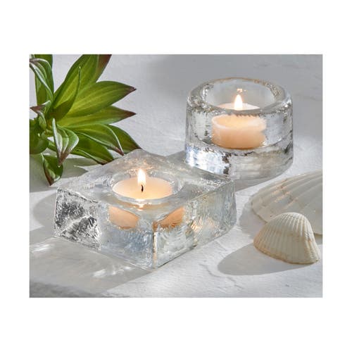 Tag Recycled Glass Pillar Holder And Vase Set Clear Candle Holders In Transparent