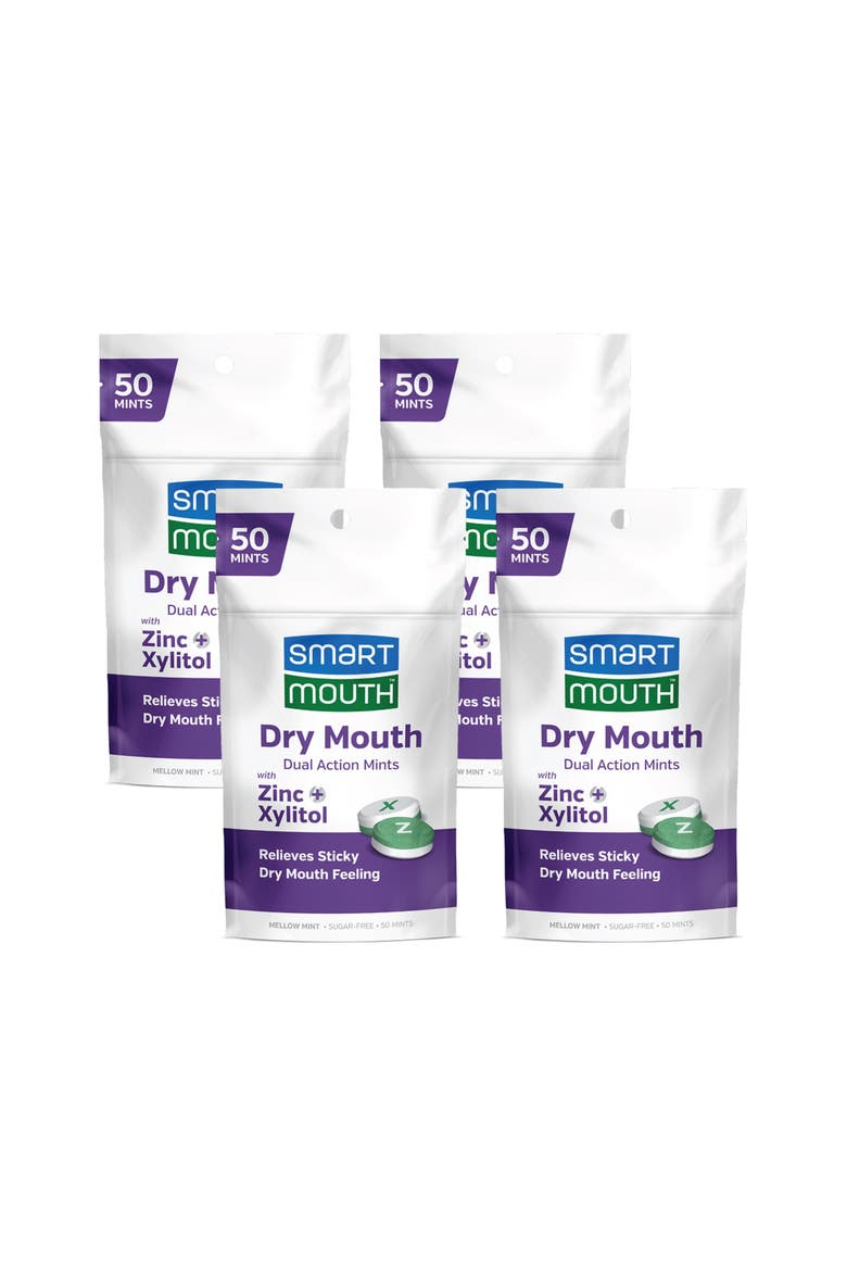Dry Mouth Dual-Action Sugar-Free Mints 50 Count, 4-Pack, Main, color, Mellow Mint
