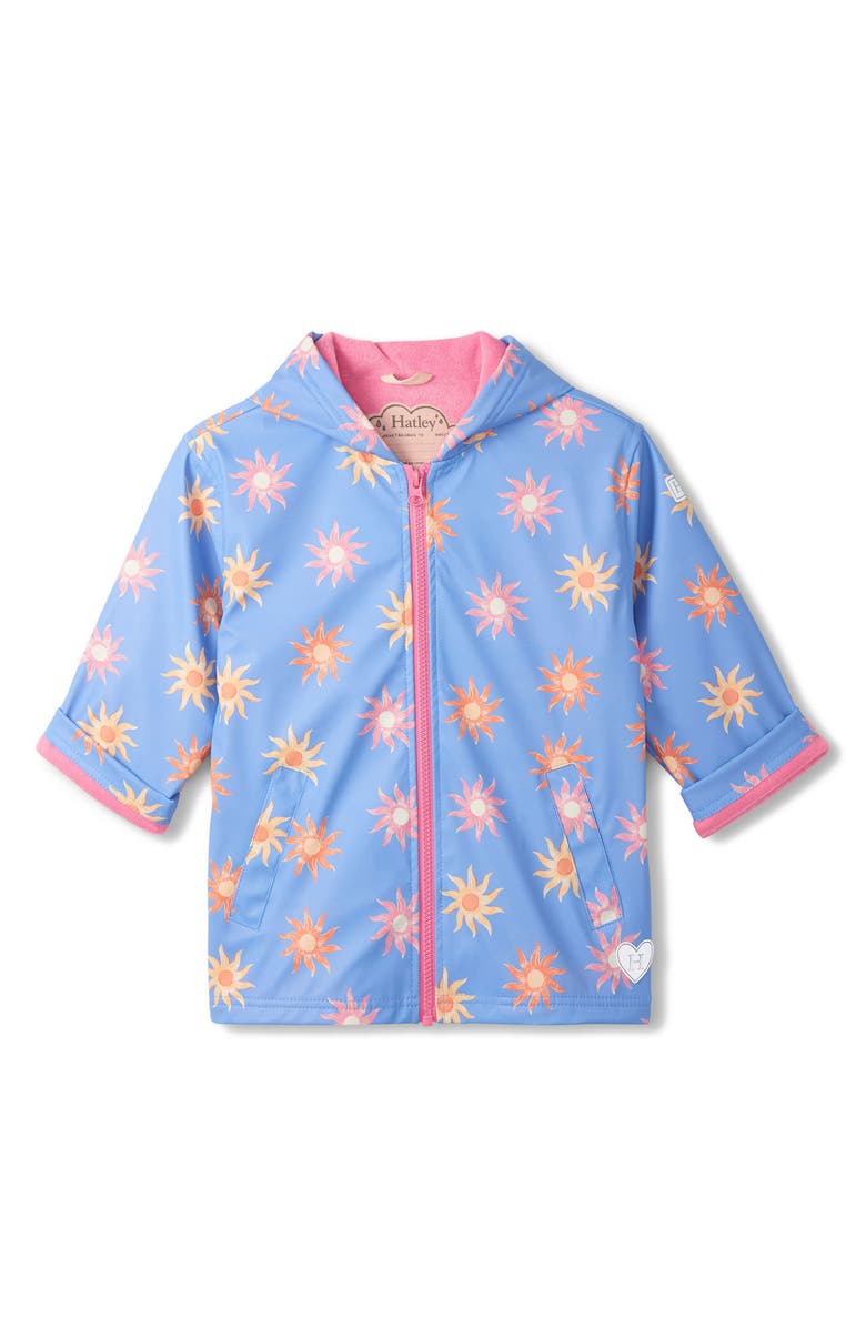 Hatley Kids' Faded Suns Waterproof Hooded Raincoat, Main, color, 