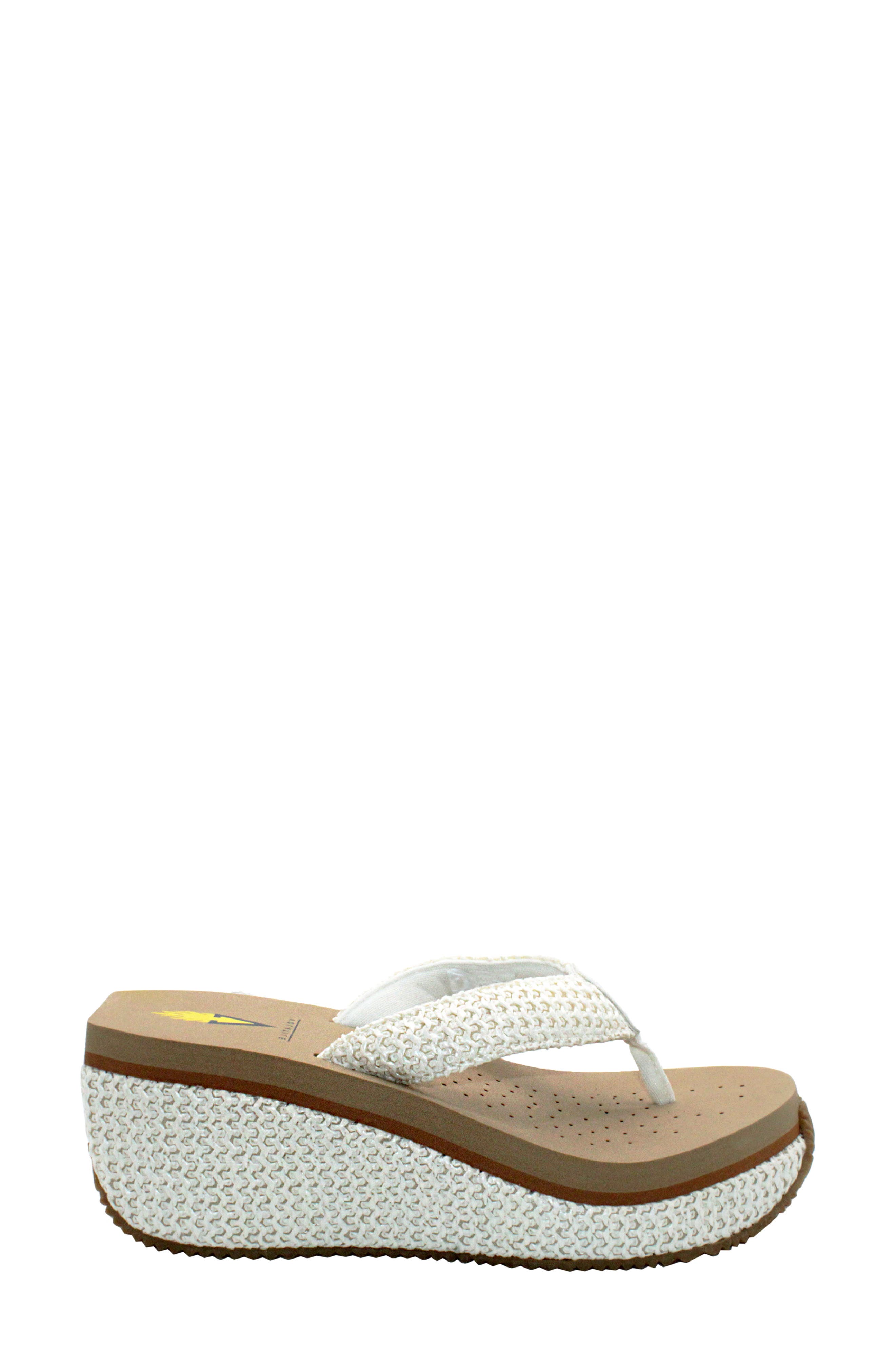 Volatile Island Platform Flip Flop, Alternate, color, White