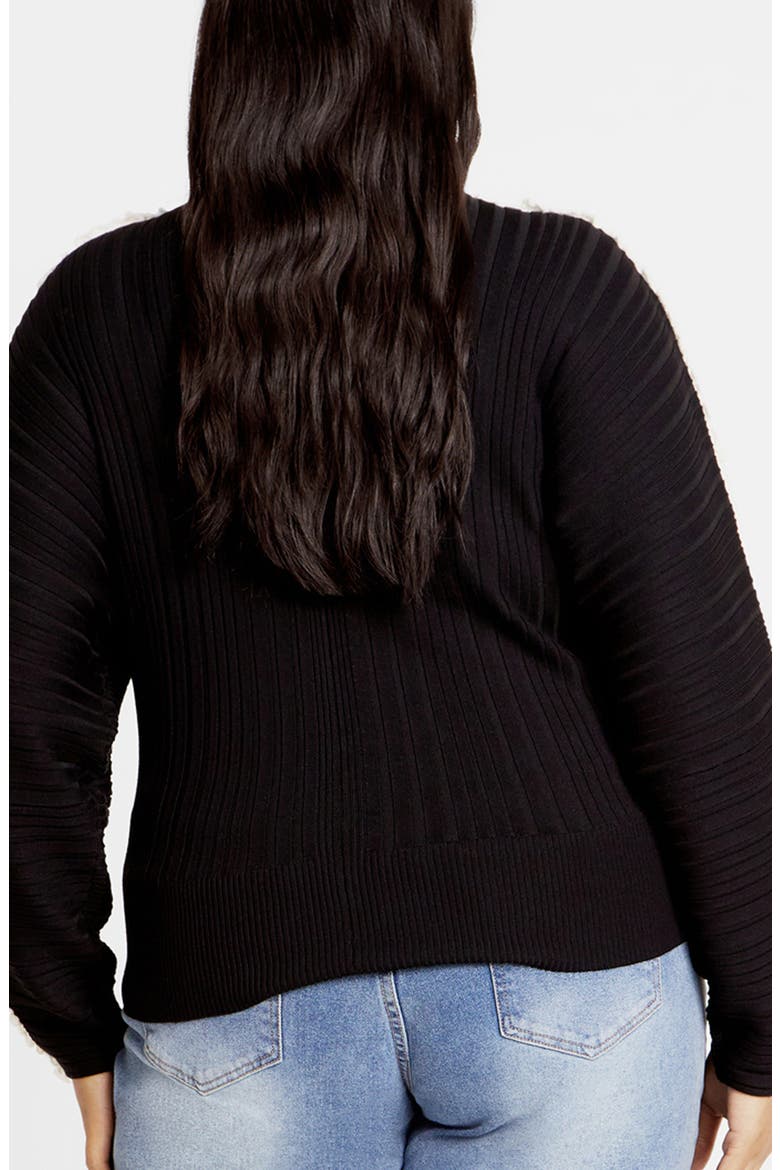 Miranda Funnel Neck Sweater, Alternate, color, BLACK