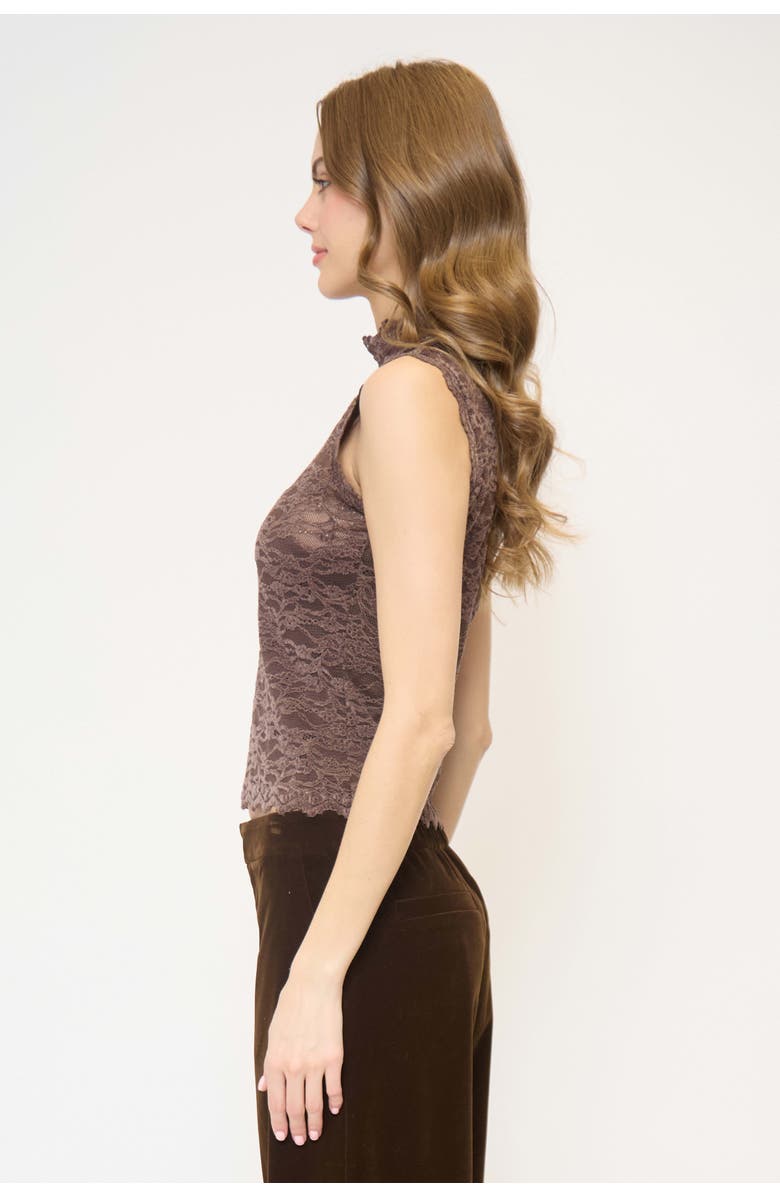 Central Park West Stella Sleeveless Stretch Lace Turtleneck, Alternate, color,