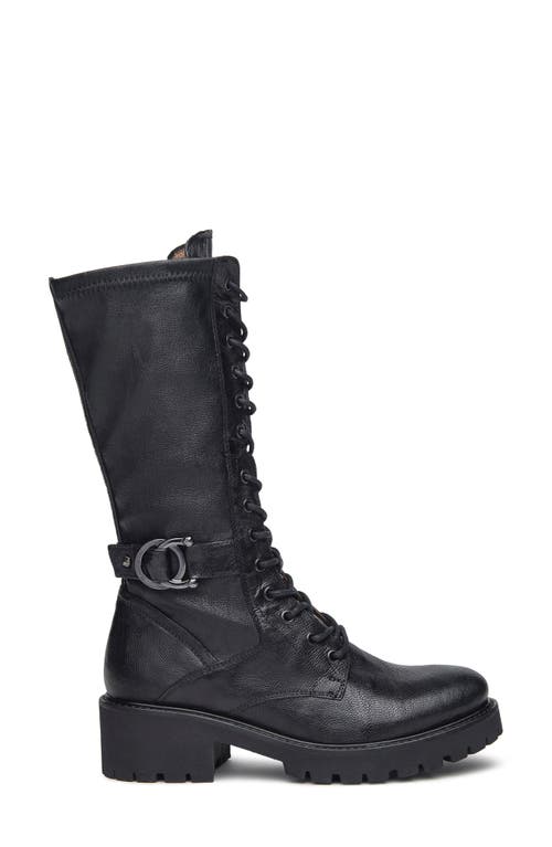 Nerogiardini Calfskin Buckle Lace-up Moto Boots In Black