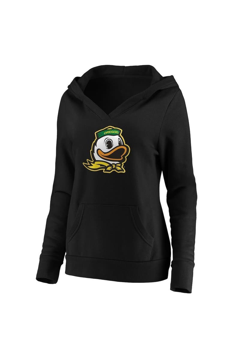 FANATICS Women's Fanatics Branded Black Oregon Ducks Primary Logo V-Neck Pullover Hoodie, Alternate, color,