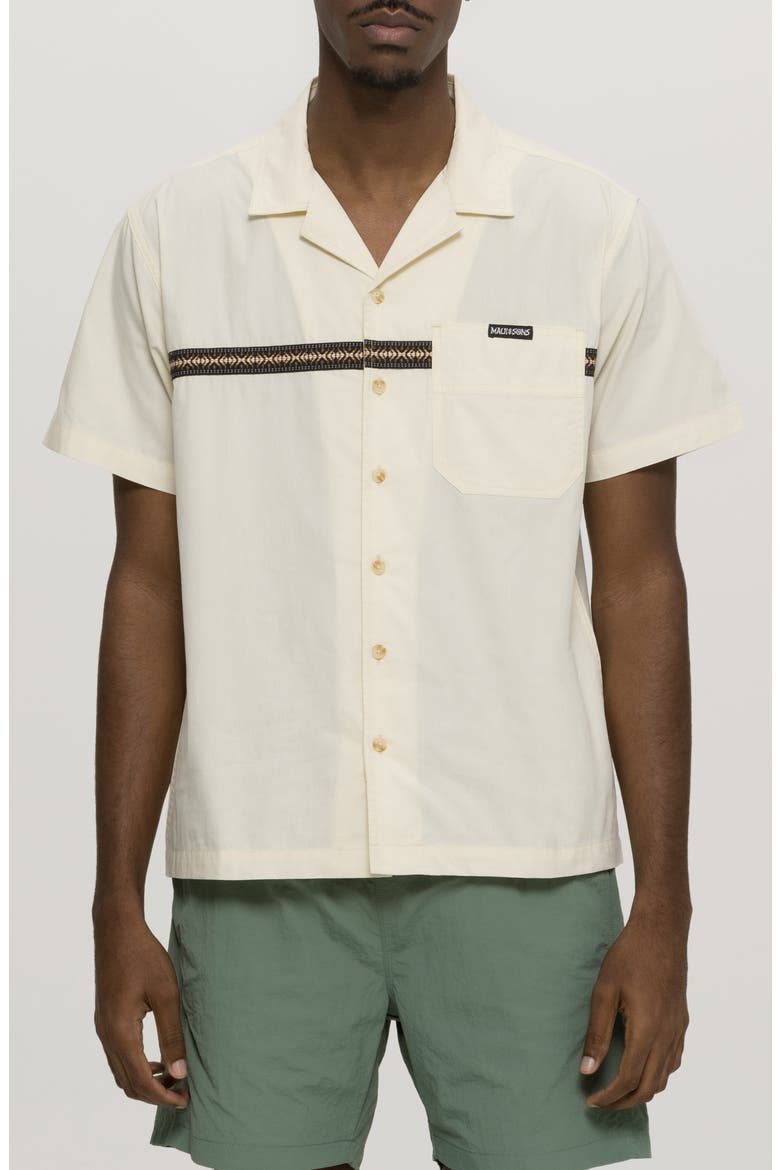 Elements Jacquard Tape Cotton Camp Shirt, Main, color, CREAM