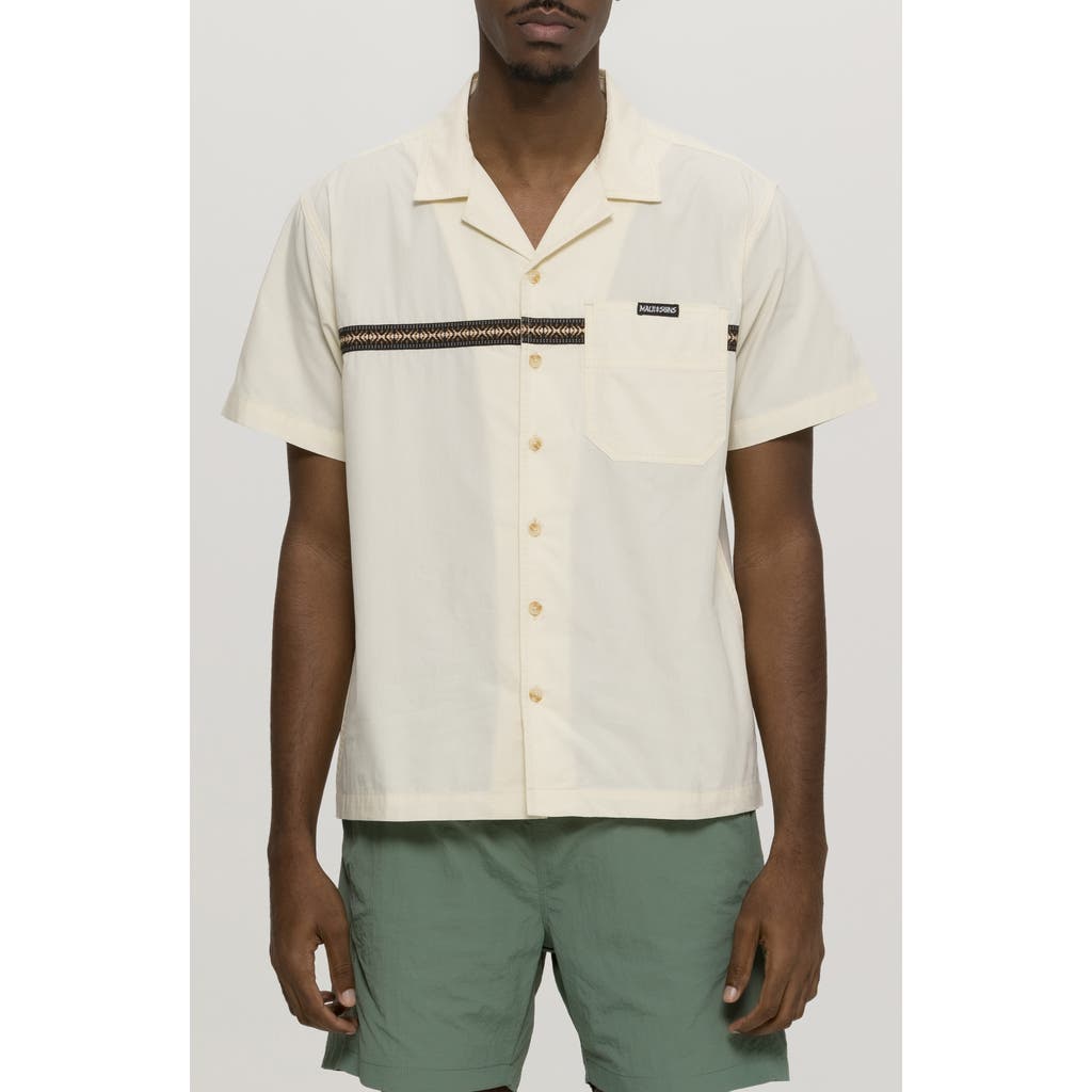 Maui And Sons Maui & Sons Elements Jacquard Tape Cotton Camp Shirt In Cream