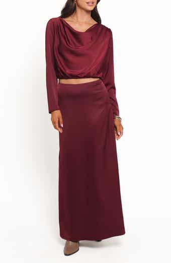 Catherine Satin Crop Top & Maxi Skirt Set