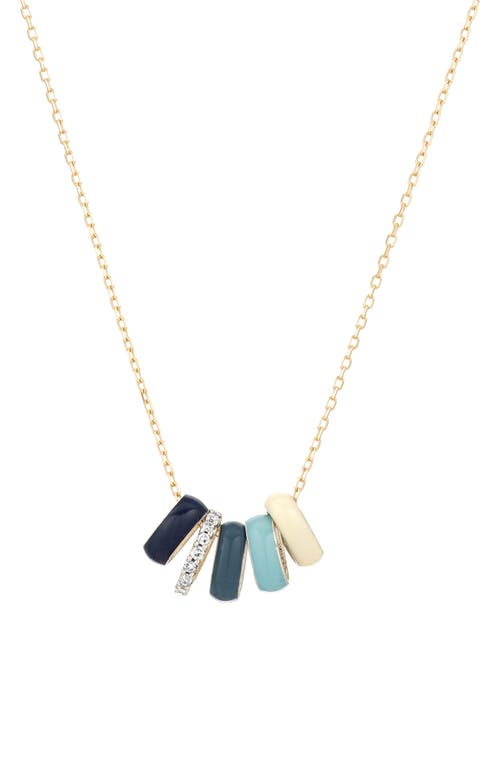 Adina Reyter Pool Party Necklace in Gold/Blue Multi 