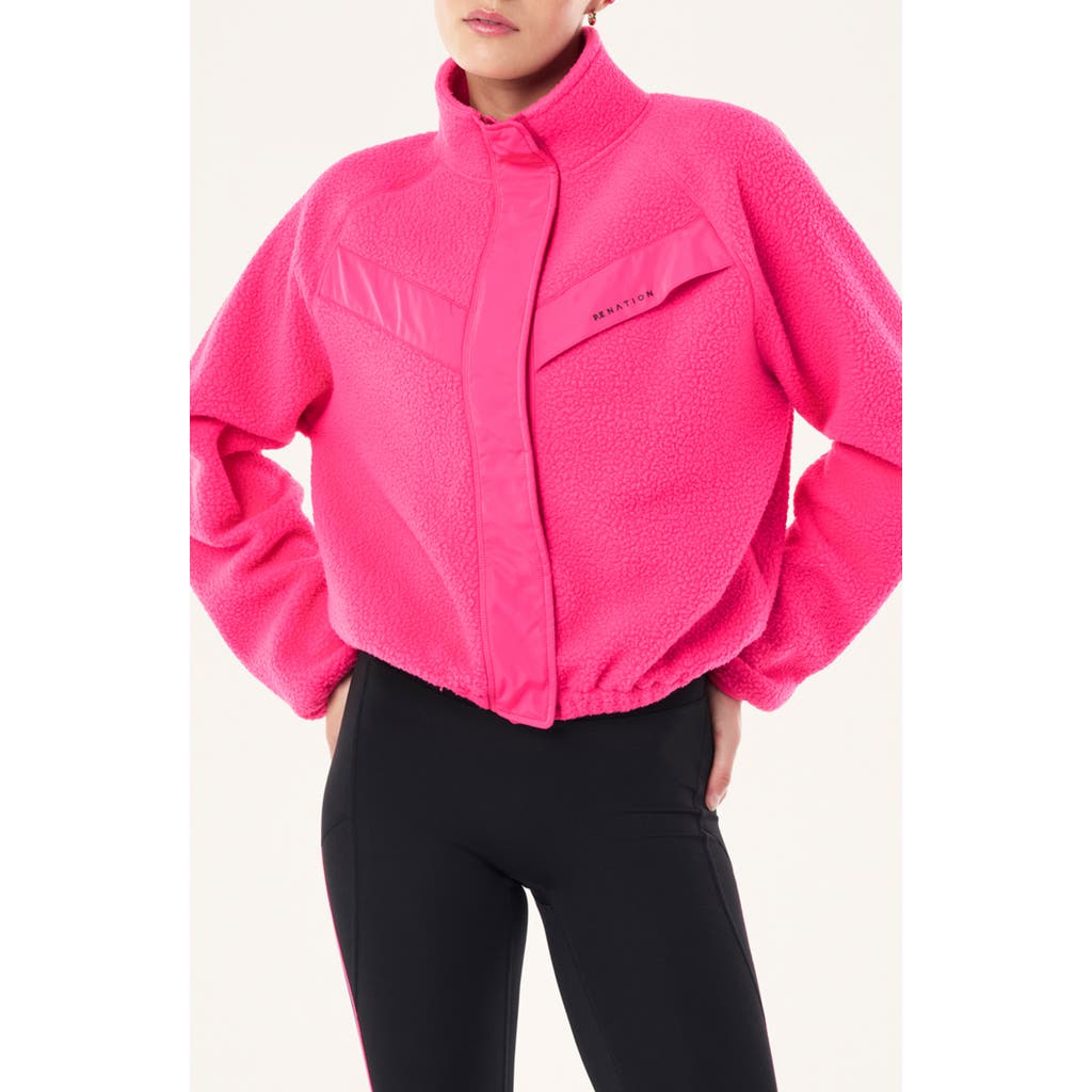 P.e Nation Shelter Fleece Jacket In Cosmo Pink