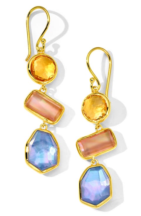 Rock Candy Triple Stone Drop Earrings