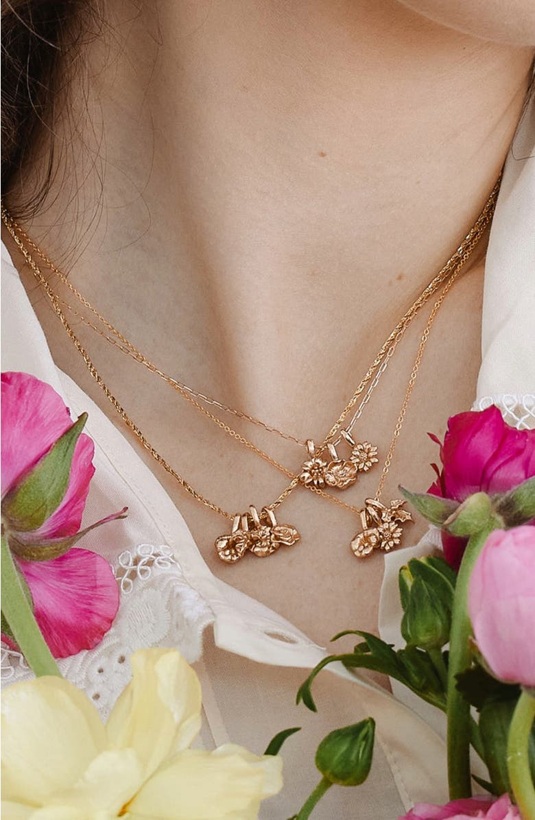 MADE BY MARY December Birth Flower Charm, Alternate, color, Silver