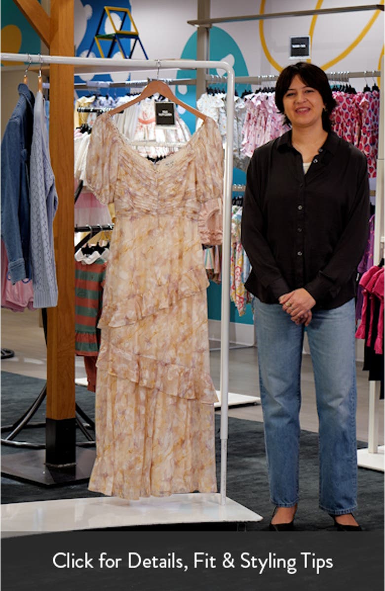 Floral Pleat Detail Ruffled Maxi Dress, sales video thumbnail