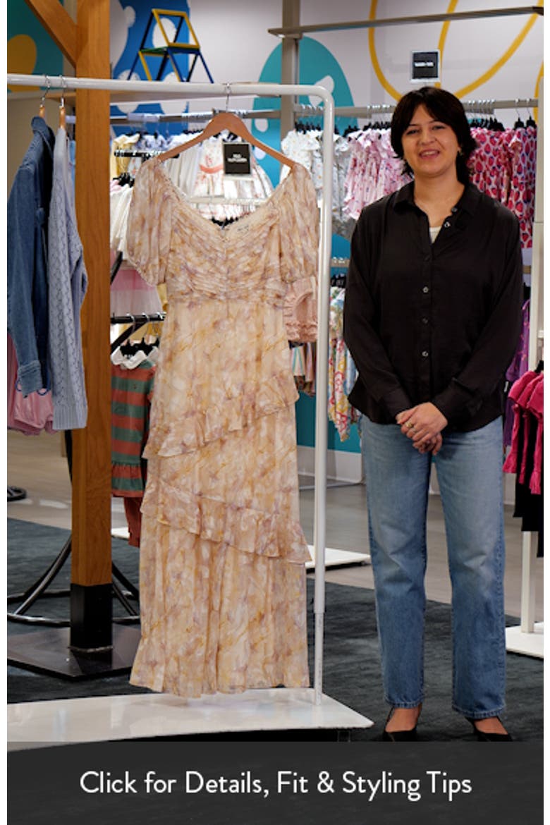 Floral Pleat Detail Ruffled Maxi Dress video