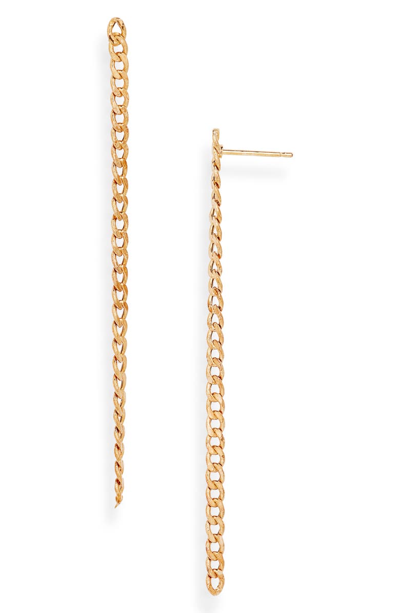 Bony Levy 14K Gold Curb Chain Linear Drop Earrings, Main, color,