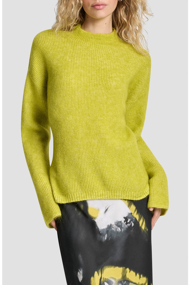 Funnel Neck Wool & Mohair Sweater, Main, color, CITRONELLA