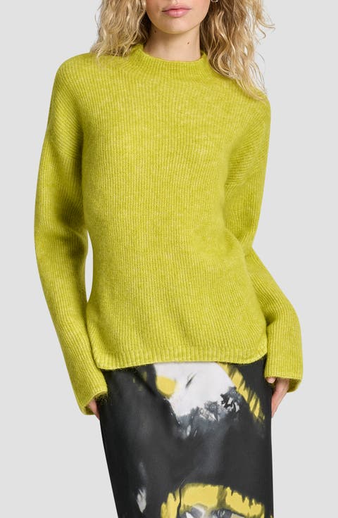 Funnel Neck Wool & Mohair Sweater