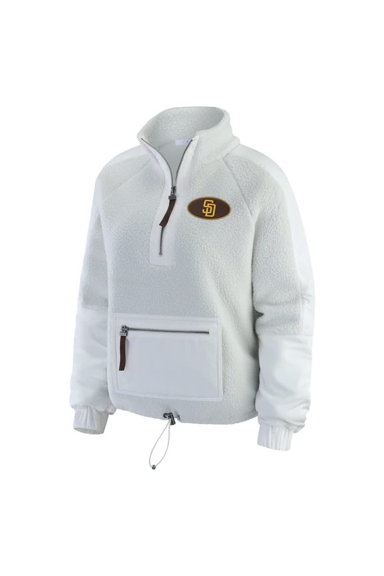 Women's WEAR by Erin Andrews Gray San Diego Padres Polar Fleece Quarter-Zip Jacket, Alternate, color, Gray