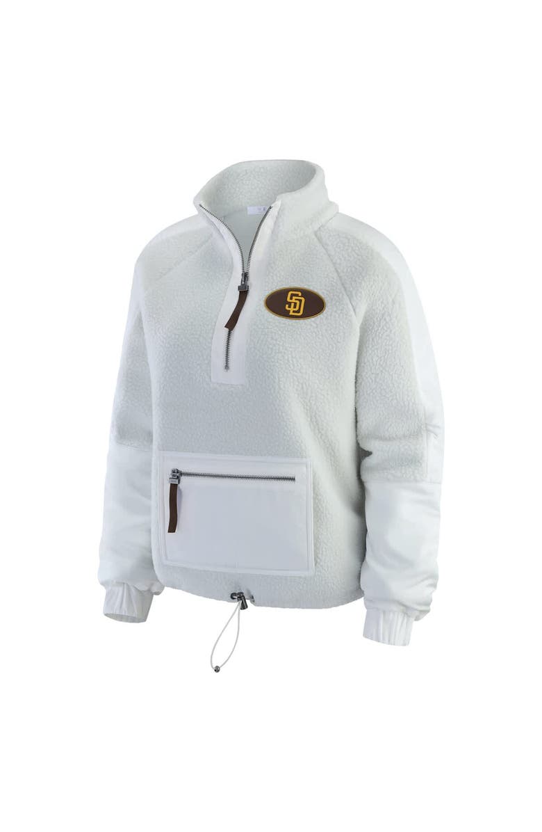 WEAR by Erin Andrews Women's WEAR by Erin Andrews Gray San Diego Padres Polar Fleece Quarter-Zip Jacket, Alternate, color, Gray