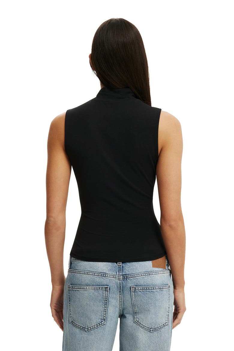 Women's Mock Neck Tank, Alternate, color, Black