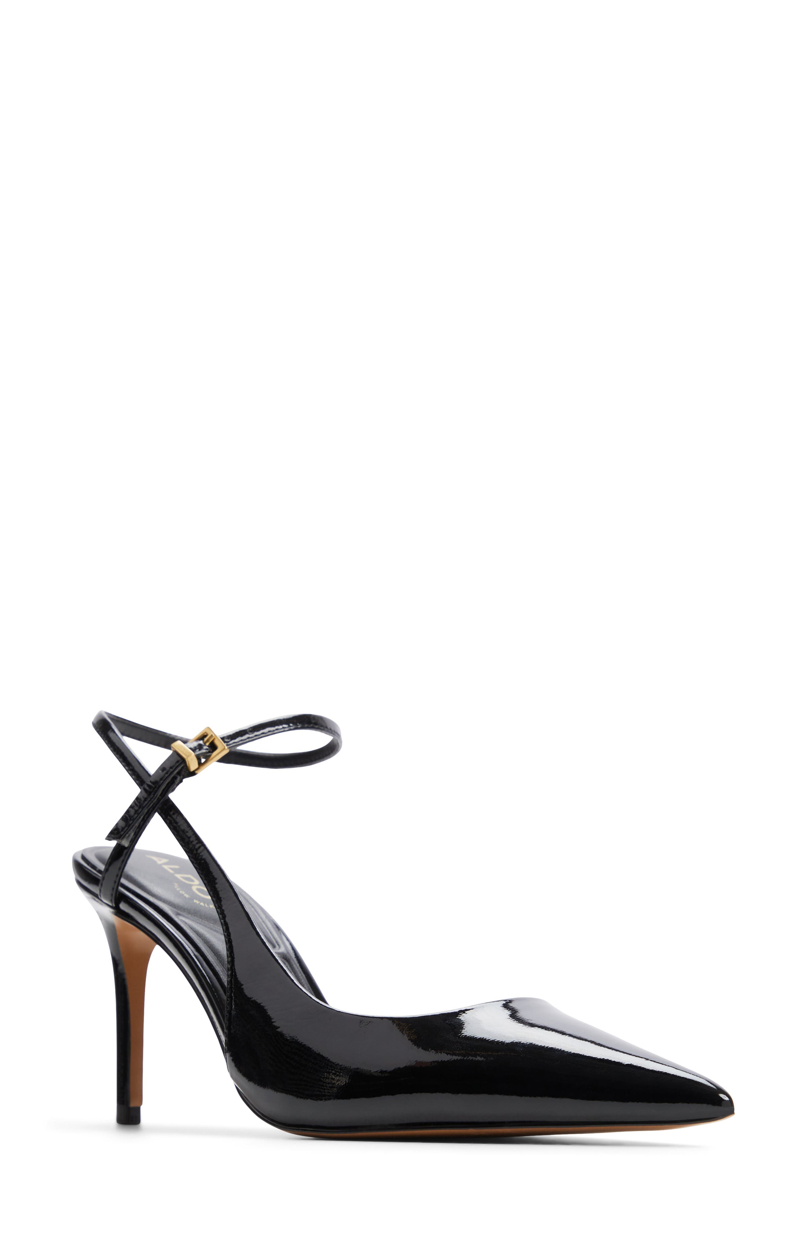 ALDO Kymmberly Pointed Toe Ankle Strap Pump, Main, color, Black