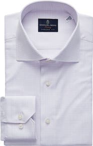Emanuel Berg Modern Fit Check Cotton Dress Shirt