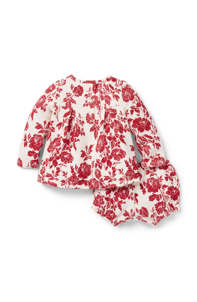 Janie and Jack The Floral Quilted Bow Matching Baby Set, Alternate, color, Red Multi