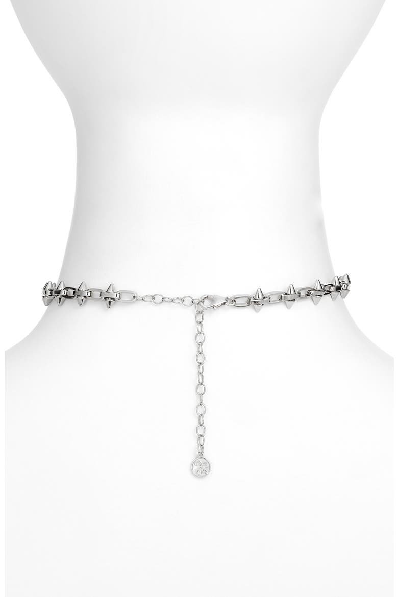Harley Chain Choker Necklace, Alternate, color, SILVER PLATED