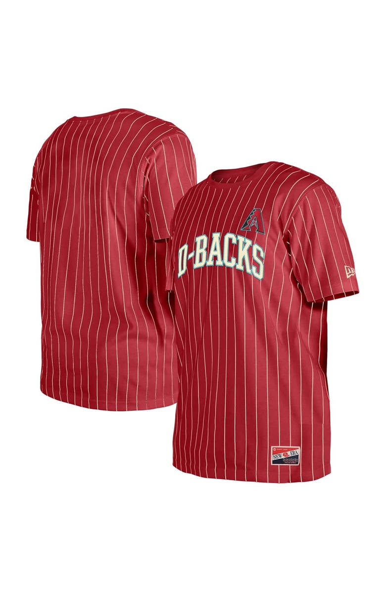 New Era Men's New Era Red Arizona Diamondbacks Throwback Pinstripe T-Shirt, Main, color, Red