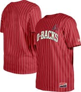 New Era Men's New Era Red Arizona Diamondbacks Throwback Pinstripe T-Shirt