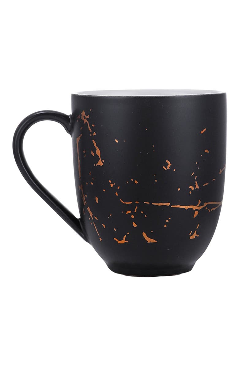 Stone Lain Zora Porcelain 4-Piece Mug Set, Main, color, Black