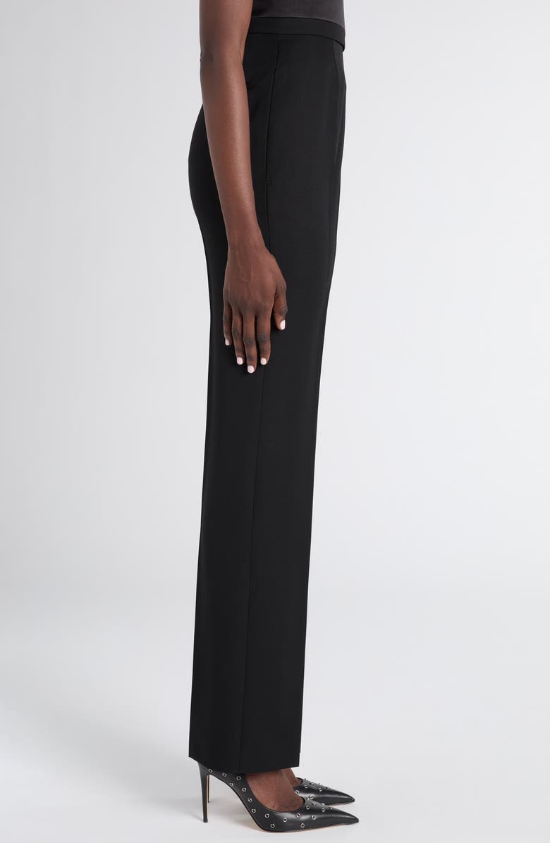 McQueen High Waist Wool Straight Leg Tux Pants, Alternate, color, Black