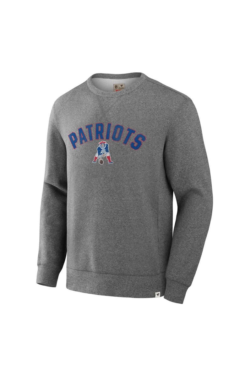 FANATICS Men's Fanatics  Heather Gray New England Patriots Loop Terry Pullover Sweatshirt, Alternate, color, Heather Gray