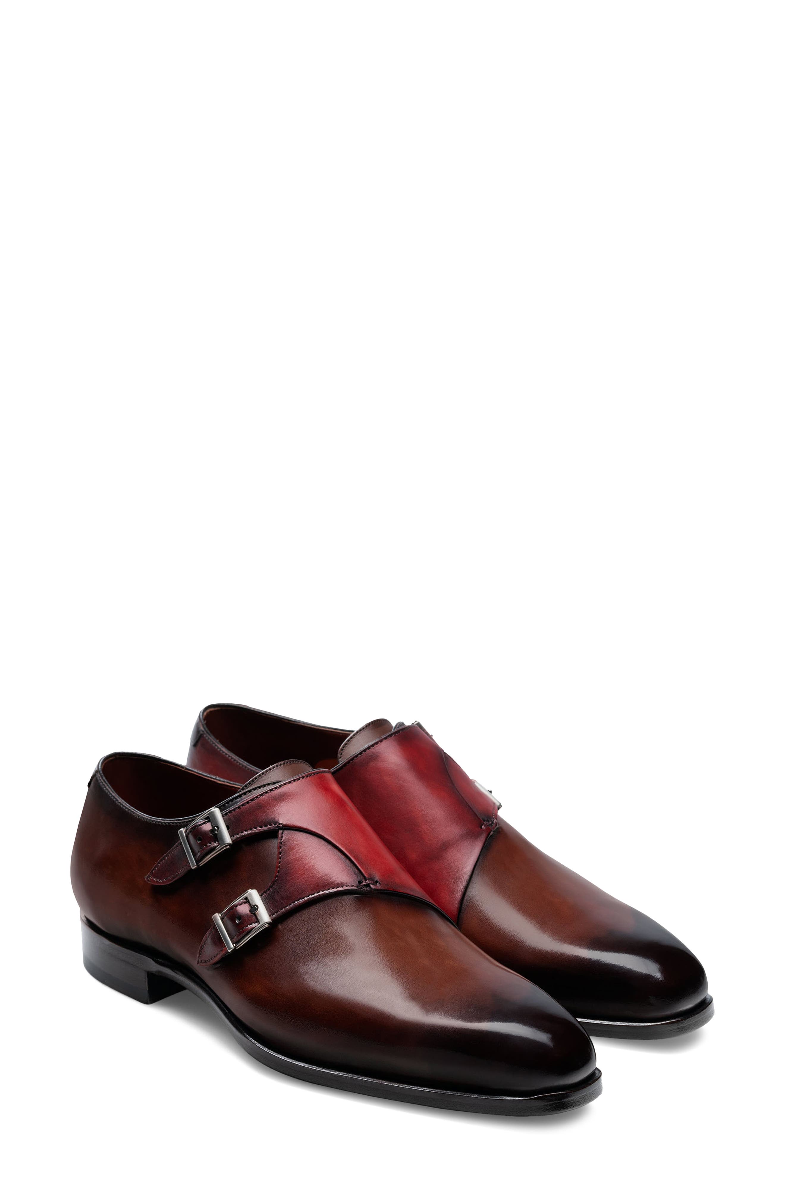 Magnanni Tabor Plain Toe Monk Strap Shoe, Main, color, 