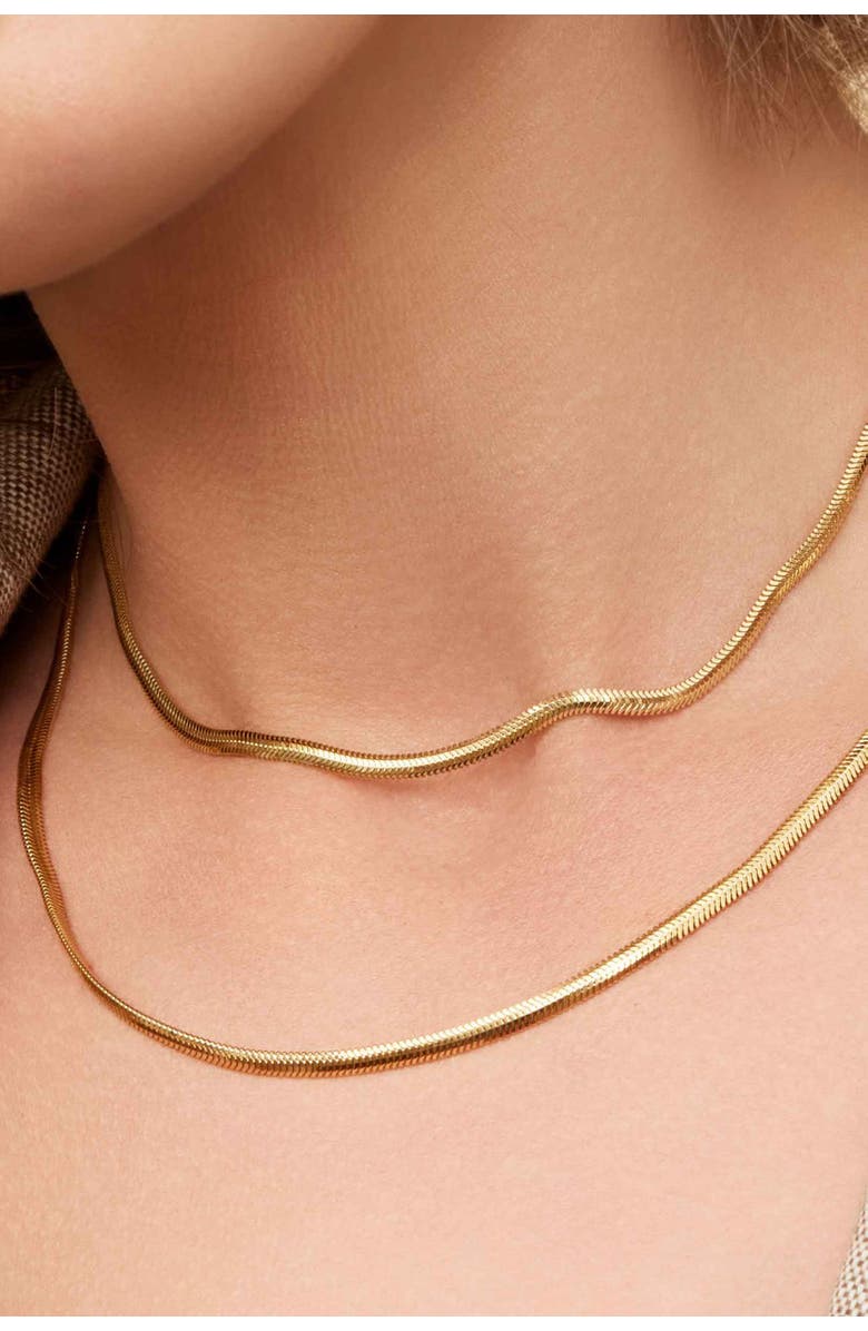 Oradina 14K Yellow Gold Snake Charmer Chain Necklace, Alternate, color, Yellow Gold