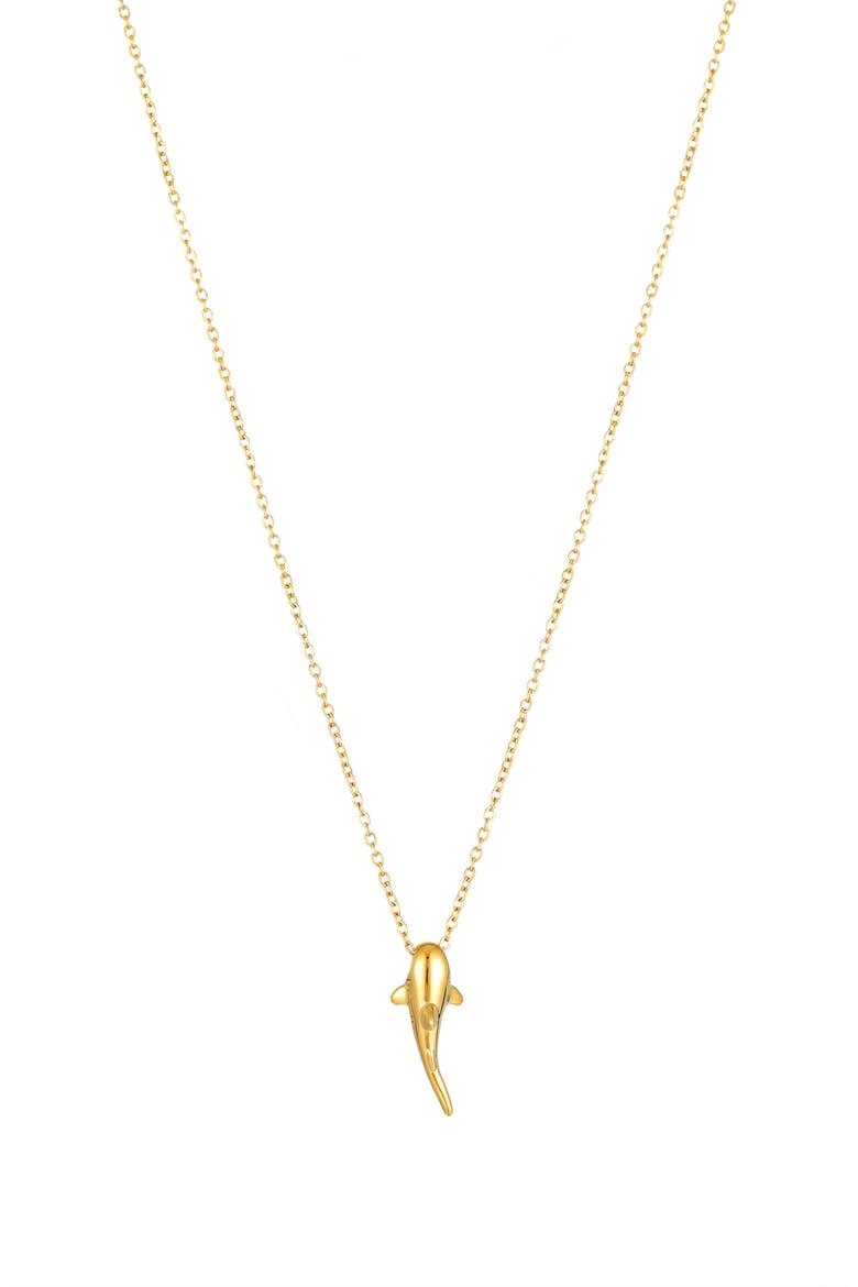 Shark Necklace, Main, color, Gold