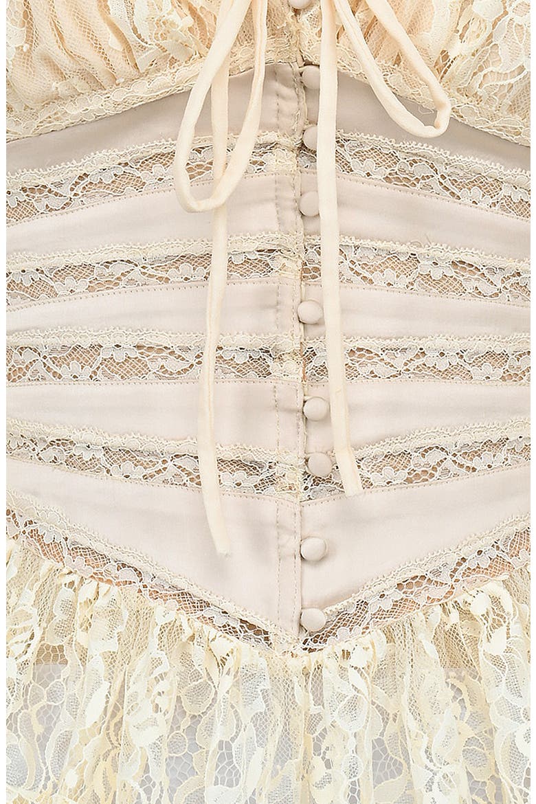 Cara Balloon Sleeve Crop Lace Top, Alternate, color, VINTAGE IVORY