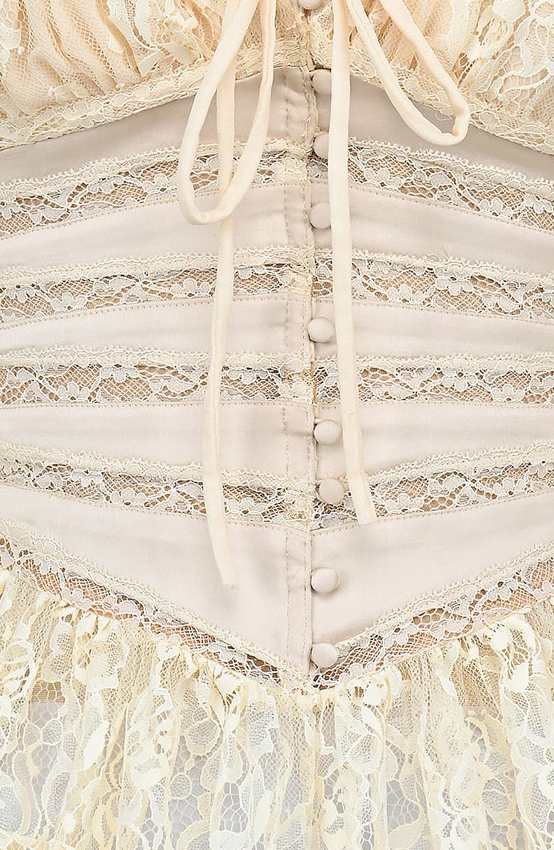 HOUSE OF CB Cara Balloon Sleeve Crop Lace Top, Alternate, color, Vintage Ivory