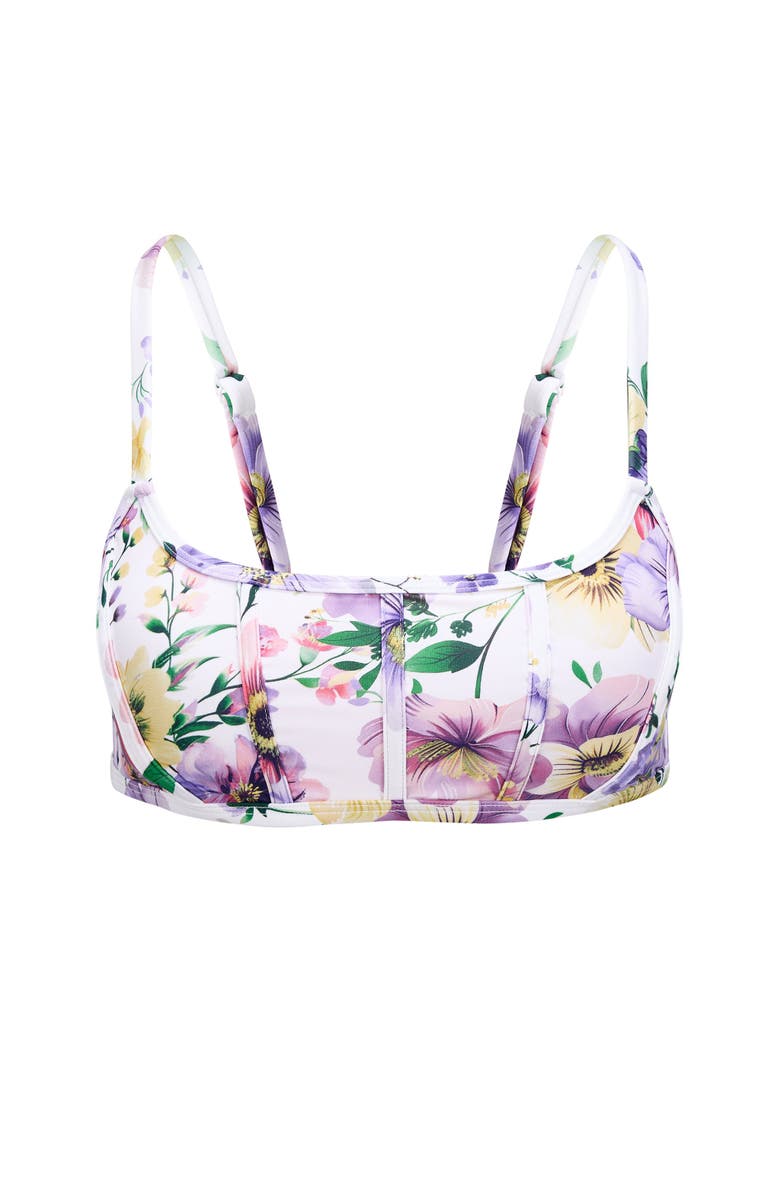 Adore Me Valcea Swimwear Bikini Top, Alternate, color, Floral Purple