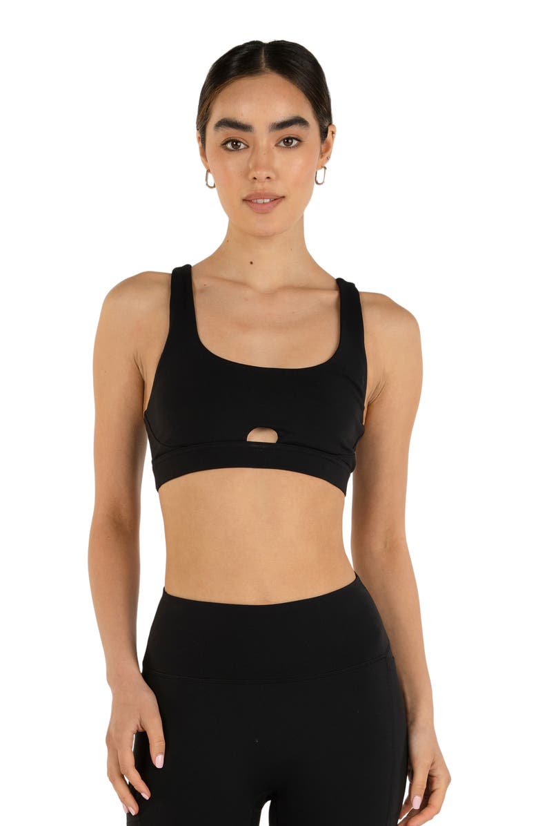 Rebody Active Contour Keyhole Cloudlux Bra, Alternate, color, Metropolis Black