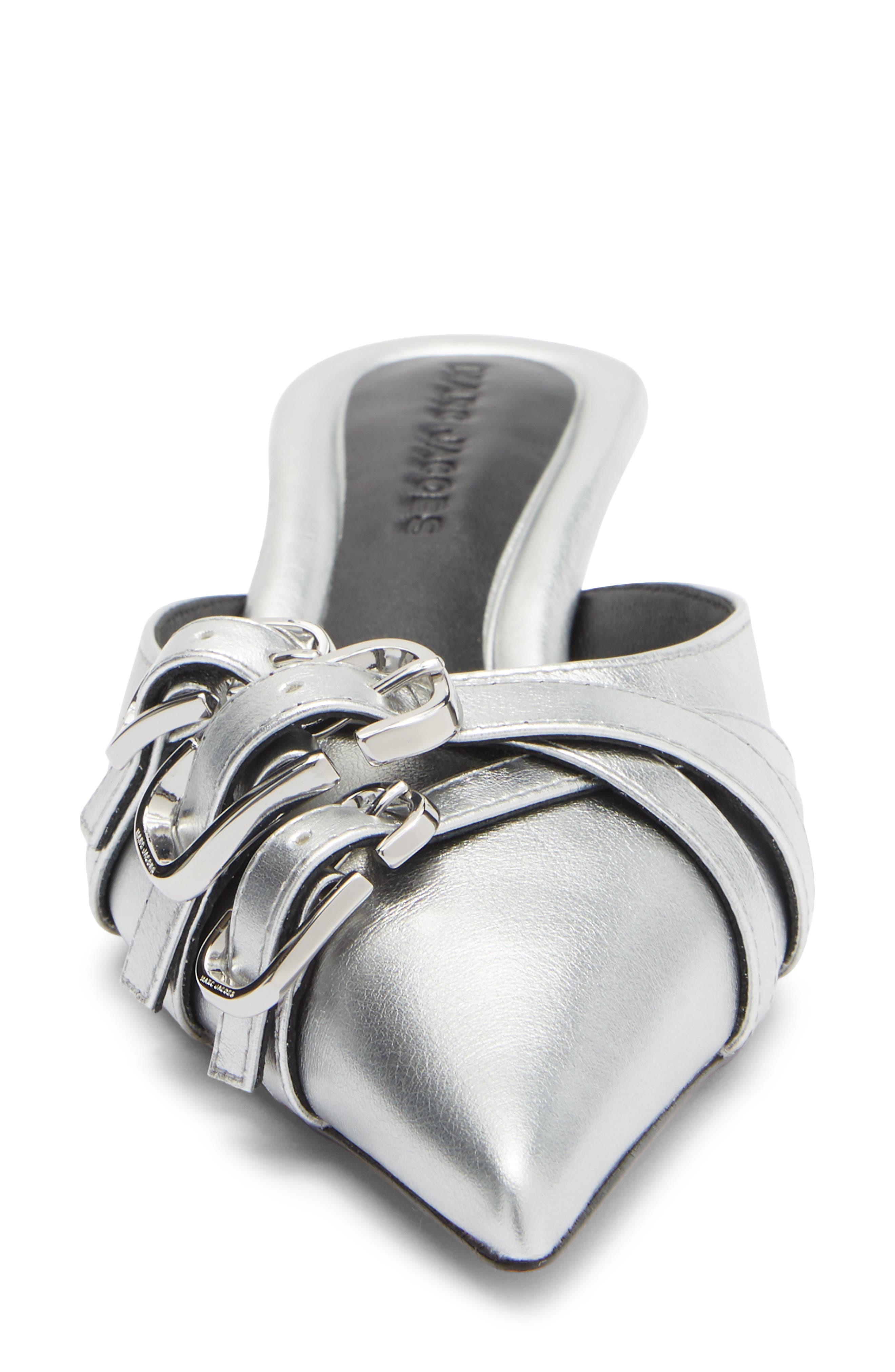 Marc Jacobs The Emma Kitten Heel Mule, Alternate, color, Silver