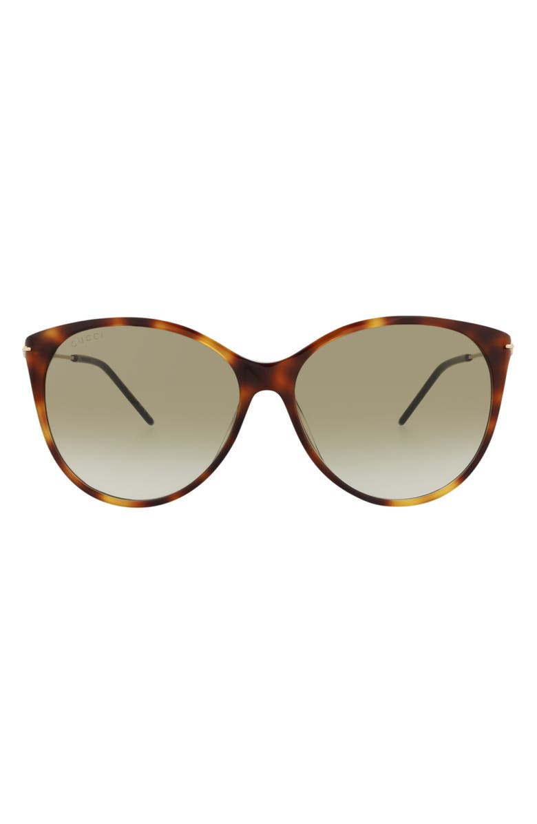 Gucci 58mm Cat Eye Sunglasses, Main, color, Havana Gold Brown