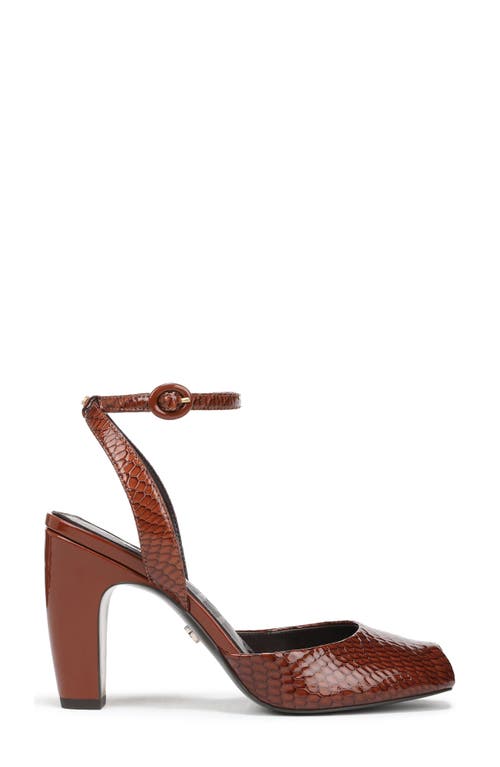 Sam Edelman Wrenna Ankle Strap Peep Toe Pump In Brown