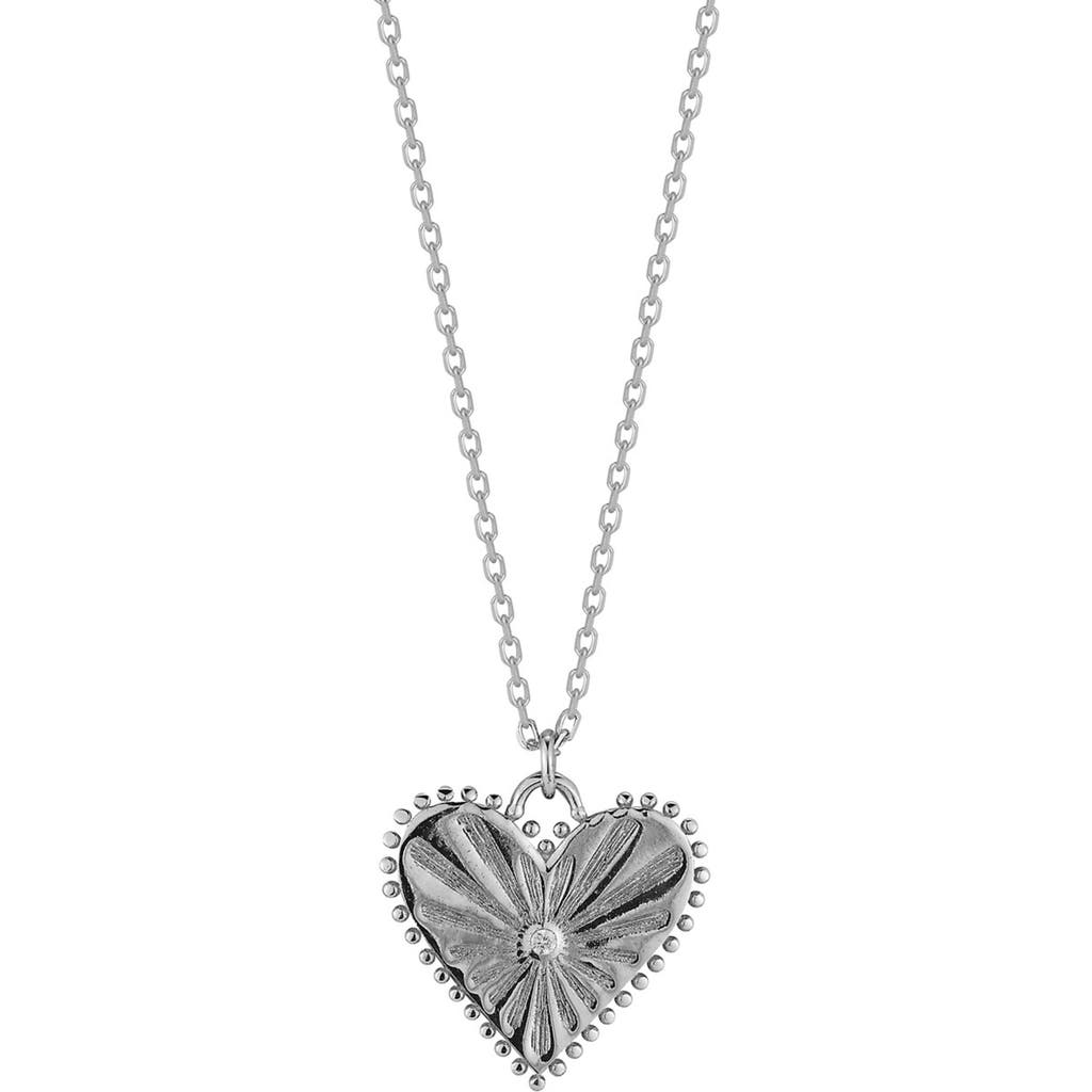 Sphera Milano Cubic Zirconia Heart Pendant Necklace In Metallic